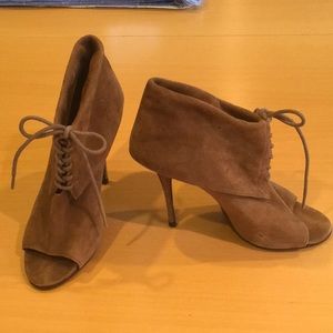 Elizabeth and James Boots Stiletto Peep-Toe Suede
